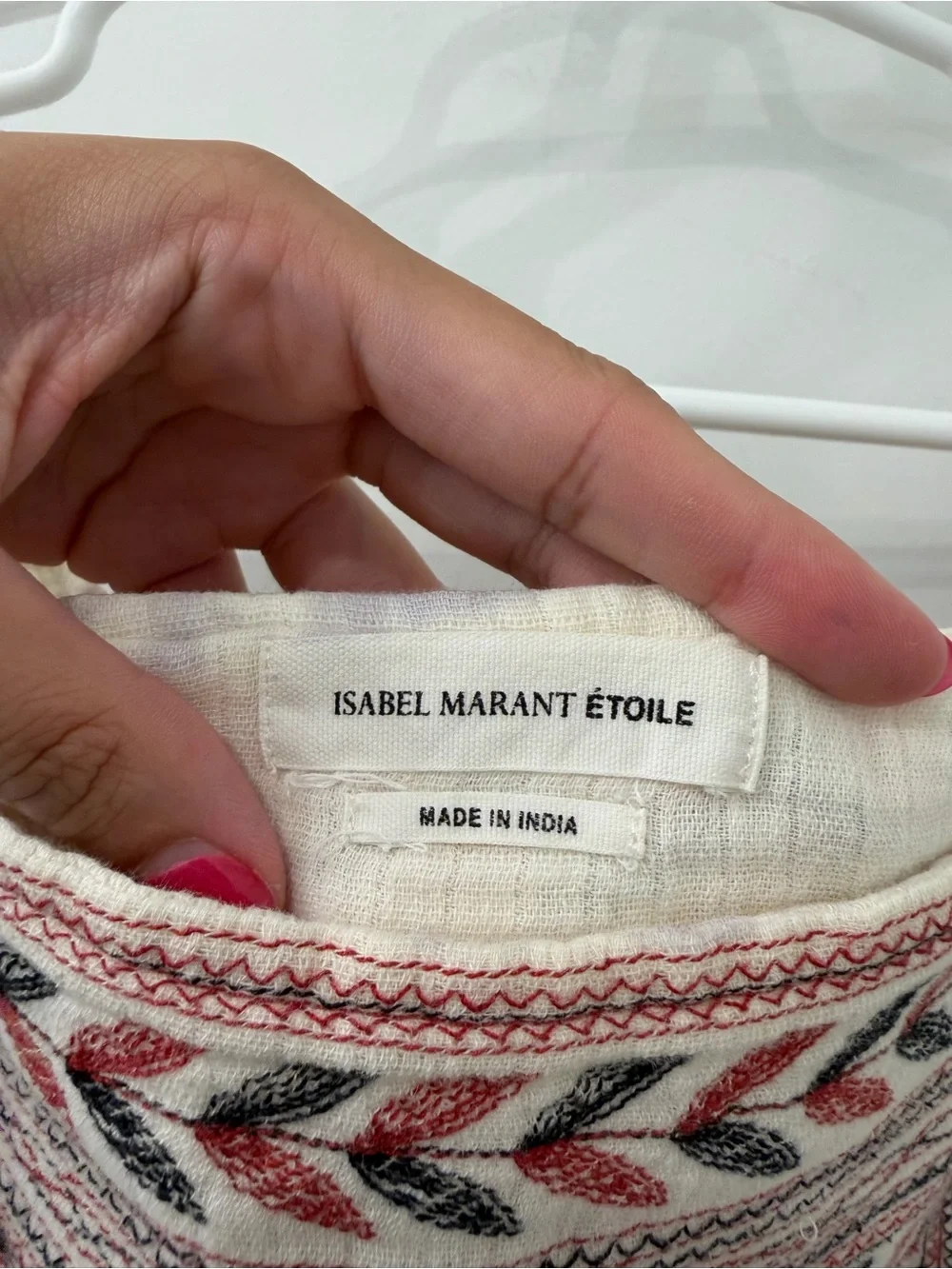 Isabel Marant Etoile Vera Floral Embroidered Cotton Cream Mini Skirt